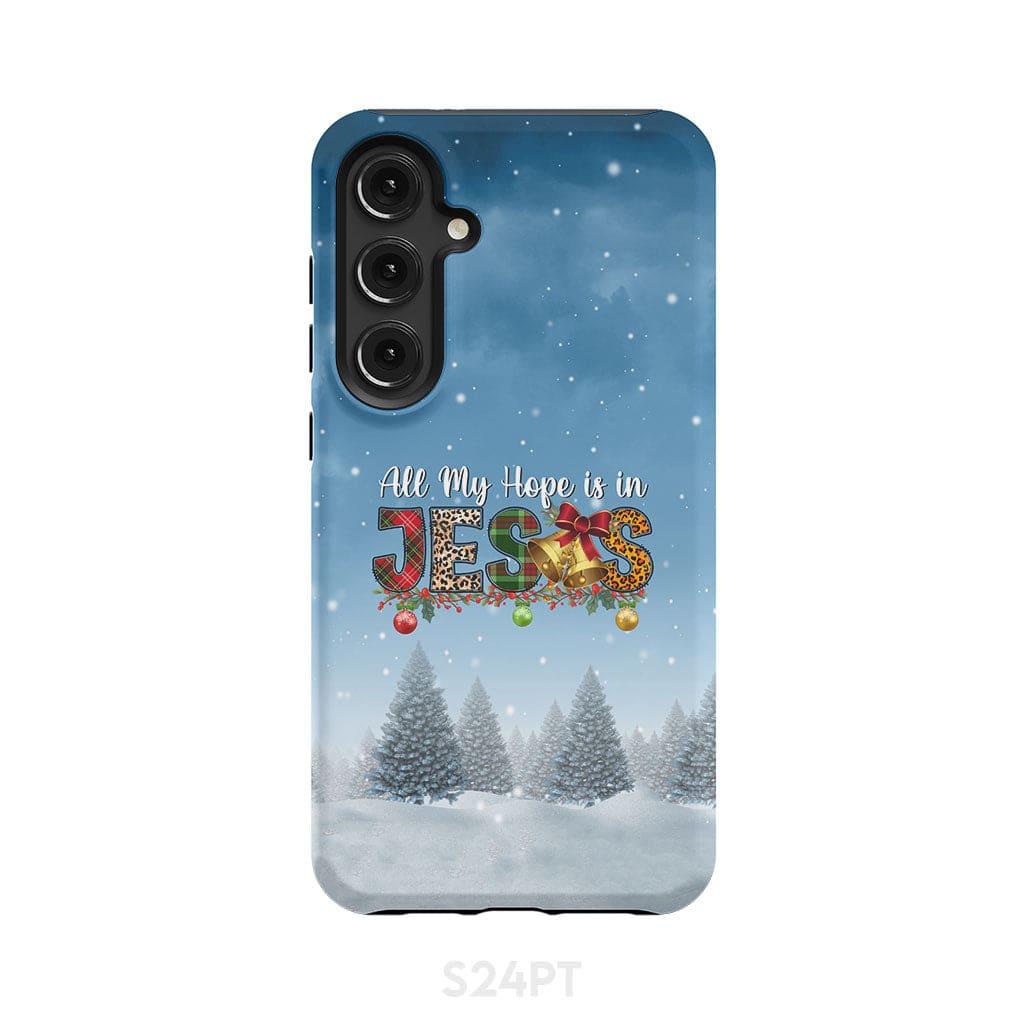 All my hope is in Jesus Christmas tree phone case Samsung Galaxy S24 Plus / Tough