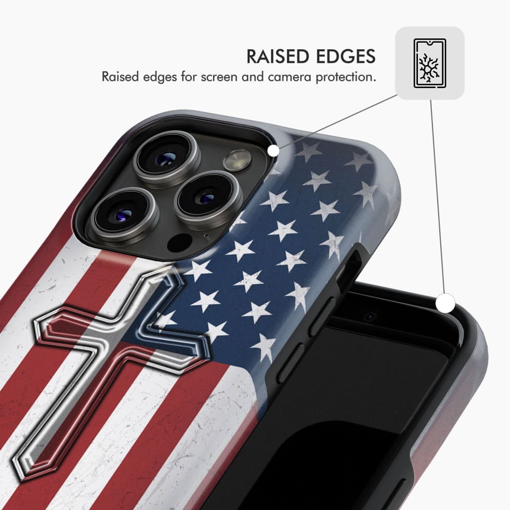American Flag Cross Phone Case