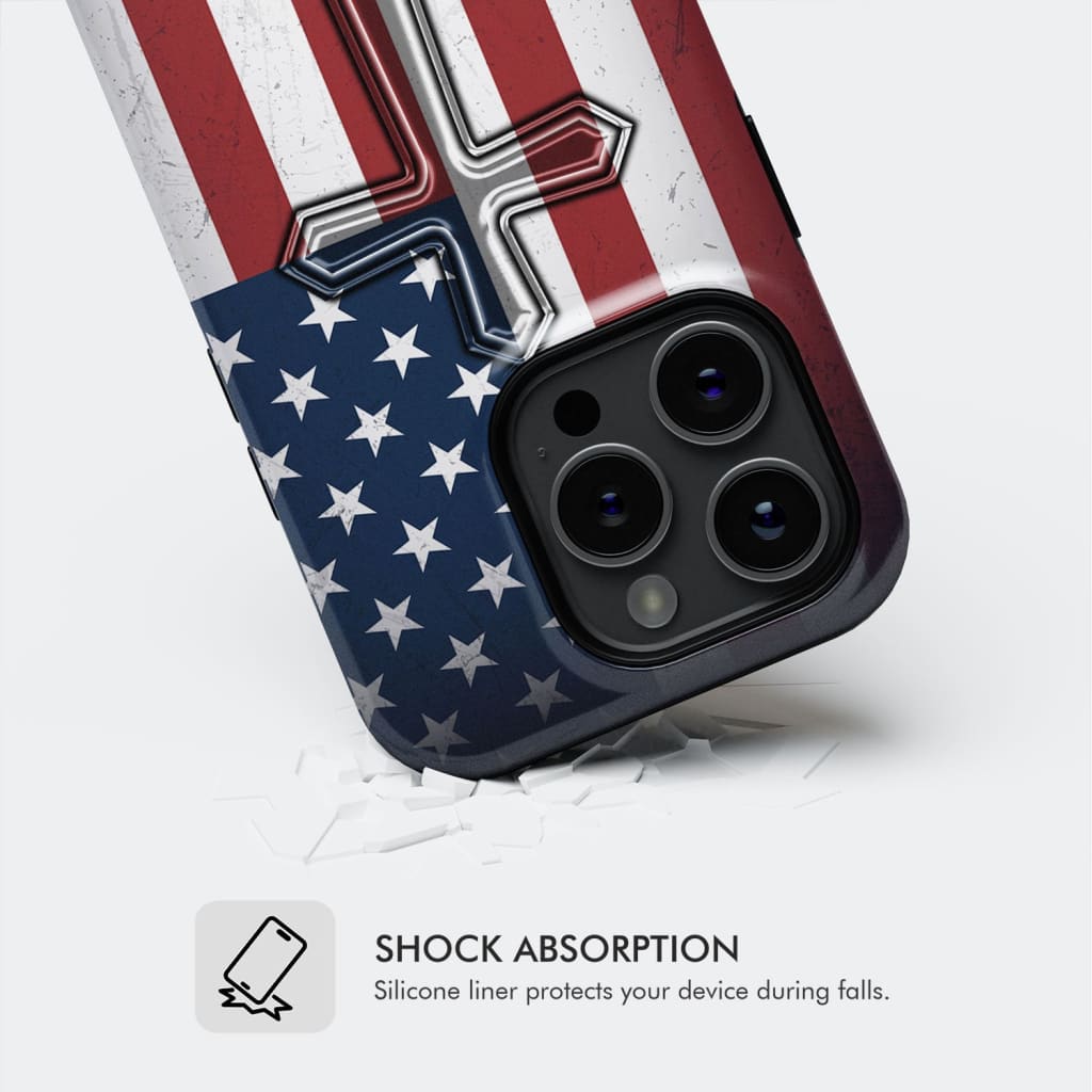 American Flag Cross Phone Case