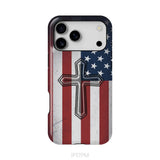 American Flag Cross Phone Case iPhone 17 Pro Max / Tough Case