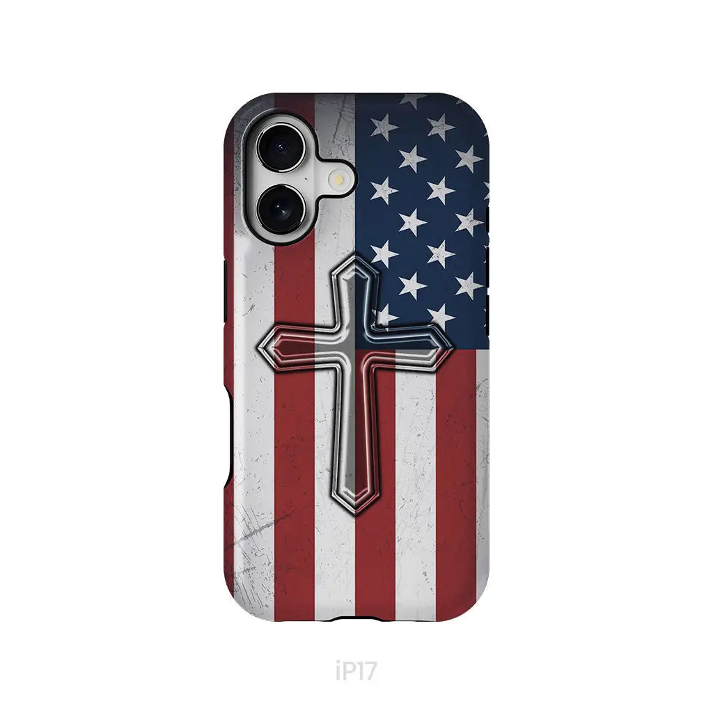 American Flag Cross Phone Case iPhone 17 / Tough Case
