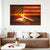 Christian wall art canvas featuring an American flag cross and Holy Bible, perfect for patriotic Christian gifts.