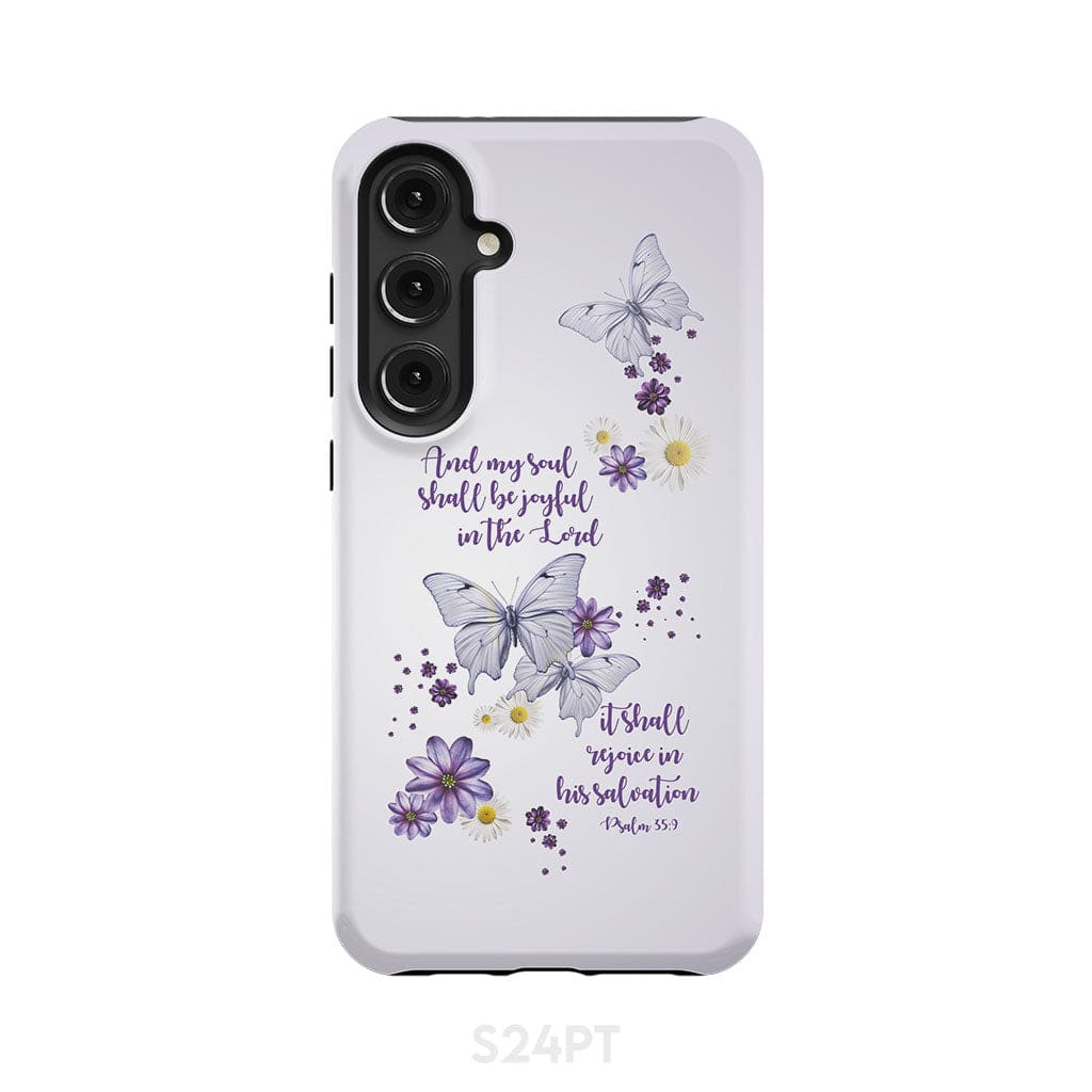 And My Soul Shall Be Joyful in the Lord Psalm 35:9 Phone Case Samsung Galaxy S24 Plus / Tough