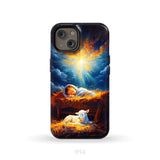 Baby Jesus With A Lamb Baby Jesus In The Manger Phone Case iPhone 14 / Tough Case
