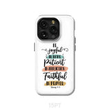 Be joyful in hope patient affliction faithful prayer phone case Christian cases iPhone 15 Pro / Tough