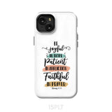 Be joyful in hope patient affliction faithful prayer phone case Christian cases iPhone 15 Plus / Tough