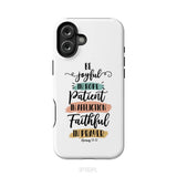 Be joyful in hope patient in affliction faithful in prayer phone case Christian phone cases iPhone 16 Plus / Tough Case
