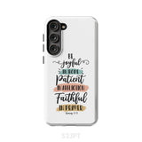 Be joyful in hope patient affliction faithful prayer phone case Christian cases Samsung Galaxy S23 Plus / Tough