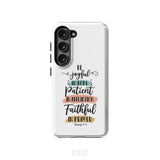Be joyful in hope patient affliction faithful prayer phone case Christian cases Samsung Galaxy S23 (Not for FE) / Tough