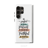 Be joyful in hope patient affliction faithful prayer phone case Christian cases Samsung Galaxy S23 Ultra / Tough