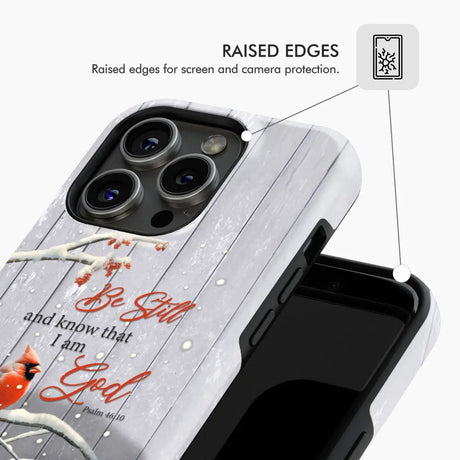 Be Still and Know Psalm 46:10 Cardinal Christmas Phone Case