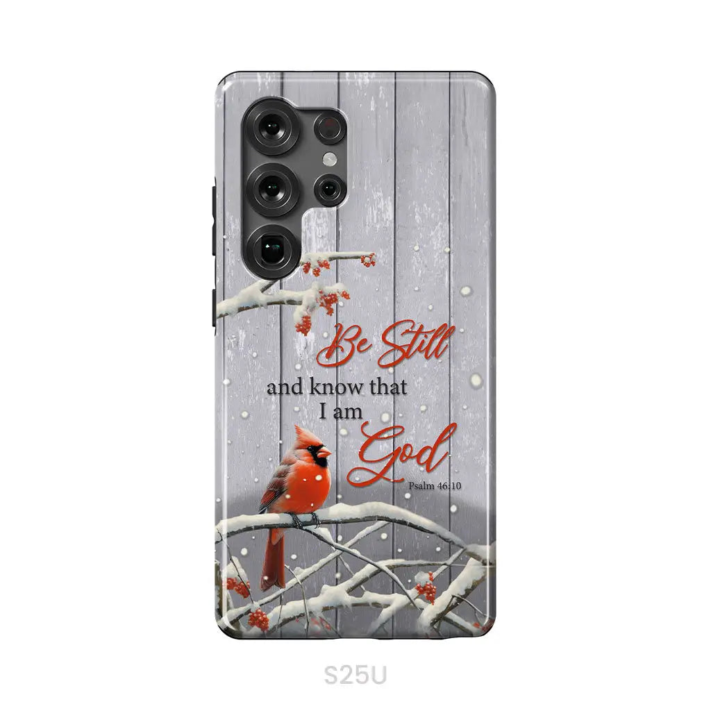 Be Still and Know Psalm 46:10 Cardinal Christmas Phone Case Samsung Galaxy S25 Ultra / Tough Case