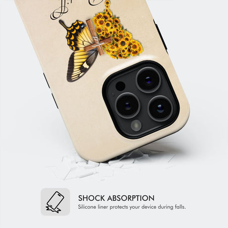 Be Still and Know Psalm 46:10 Faith Cross Butterfly Phone Case