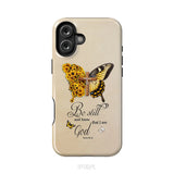 Be Still and Know Psalm 46:10 Faith Cross Butterfly Phone Case iPhone 16 Plus / Tough Case