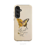 Be Still and Know Psalm 46:10 Faith Cross Butterfly Phone Case Samsung Galaxy S24 Plus / Tough