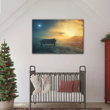 Be Still And Know That I Am God Wall Art Canvas Print, inspirational Christian gift
