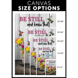 Psalm 46:10 Be Still and Know Hummingbirds Vase of Flowers Wall Art Canvas Size Options