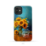 Be Still and Know That I Am God Hummingbirds Vase of Sunflowers Phone Case iPhone 11 / Tough Case