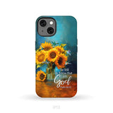 Be Still and Know That I Am God Hummingbirds Vase of Sunflowers Phone Case iPhone 13 / Tough Case