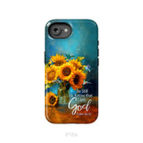 Be Still and Know That I Am God Hummingbirds Vase of Sunflowers Phone Case iPhone 16e / Tough Case