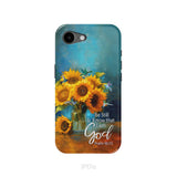 Be Still and Know That I Am God Hummingbirds Vase of Sunflowers Phone Case iPhone 17e / Tough Case