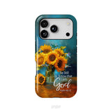 Be Still and Know That I Am God Hummingbirds Vase of Sunflowers Phone Case iPhone 18 Pro / Tough Case