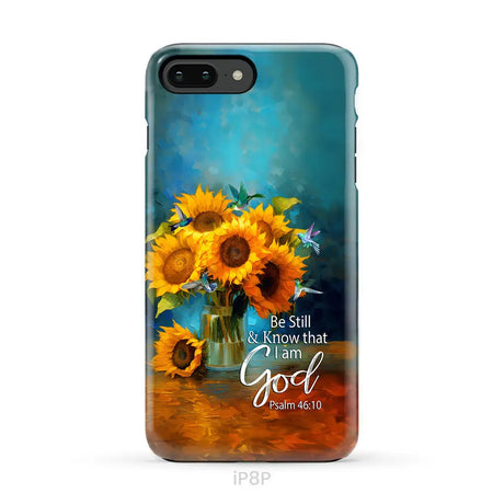 Be Still and Know That I Am God Hummingbirds Vase of Sunflowers Phone Case iPhone 8 Plus / Tough Case