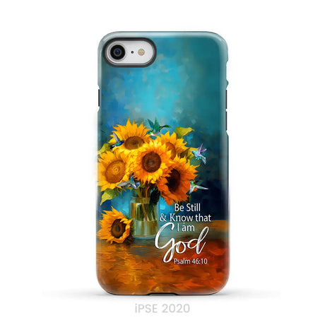Be Still and Know That I Am God Hummingbirds Vase of Sunflowers Phone Case iPhone SE 2020 / Tough Case