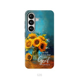 Be Still and Know That I Am God Hummingbirds Vase of Sunflowers Phone Case Samsung Galaxy S26 / Tough Case
