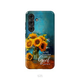 Be Still and Know That I Am God Hummingbirds Vase of Sunflowers Phone Case Samsung Galaxy S25 / Tough Case