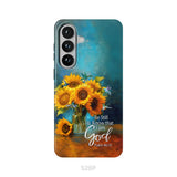 Be Still and Know That I Am God Hummingbirds Vase of Sunflowers Phone Case Samsung Galaxy S26 Plus / Tough Case