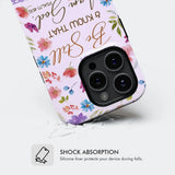 Custom phone case with Psalm 46:10 Bible verse "Be Still and Know That I Am God" and your name, perfect for Christian gifts.