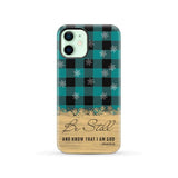 Be still and know that I am God teal black buffalo plaid Christmas phone case iPhone 12 / Tough