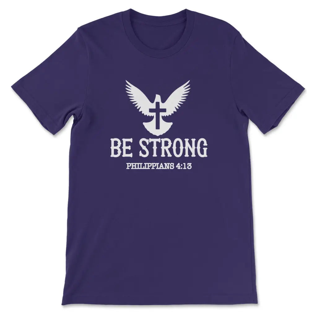Be Strong Philippians 4:13 T-shirt Team Purple / S