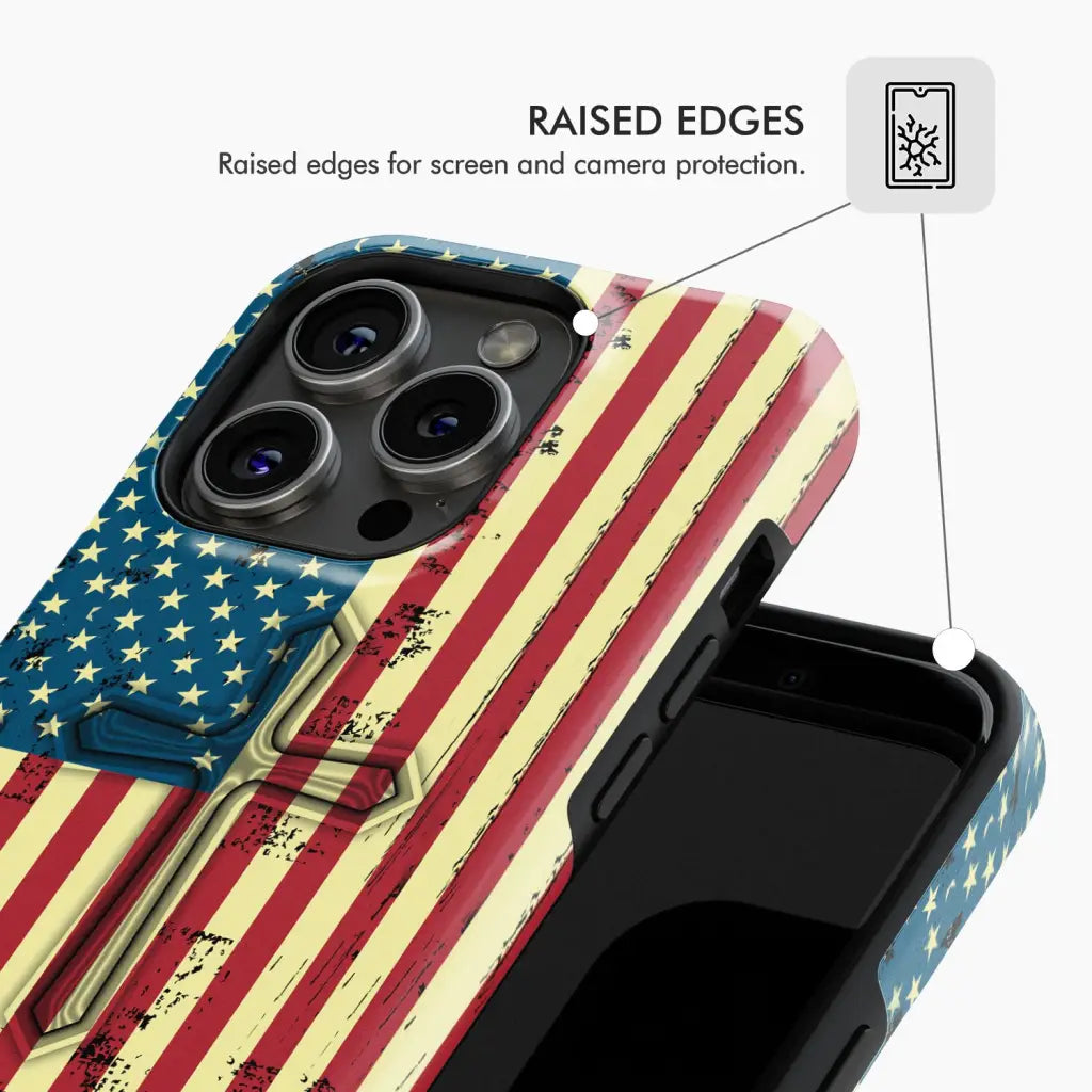 Beautiful American Flag cross phone case