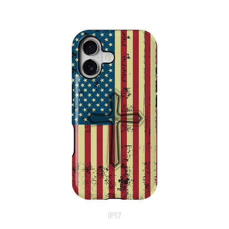 Beautiful American Flag cross phone case iPhone 17 / Tough Case
