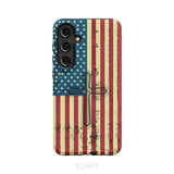 Beautiful American Flag cross phone case Samsung Galaxy S24 Plus / Tough