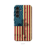 Beautiful American Flag cross phone case Samsung Galaxy S25 Plus / Tough Case