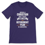 Being A Christian Is Not Easy T-shirt Team Purple / S