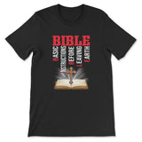Bible basic instructions before leaving earth Christian t-shirt Black / S