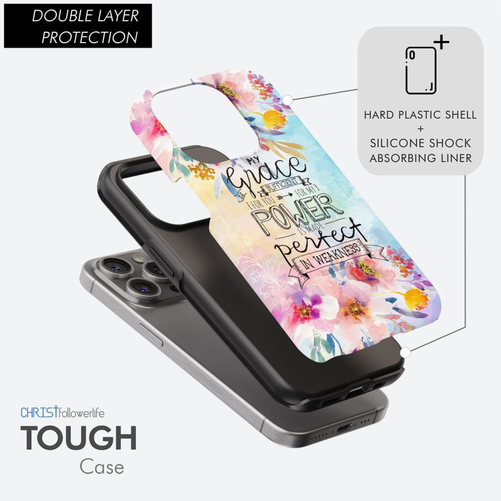 Bible verse phone cases: 2 Corinthians 12:9 My grace is sufficient for you case