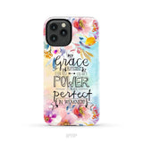 Bible verse phone cases: 2 Corinthians 12:9 My grace is sufficient for you phone case iPhone 11 Pro / Tough Case
