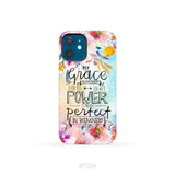 Bible verse phone cases: 2 Corinthians 12:9 My grace is sufficient for you phone case iPhone 12 Mini / Tough Case