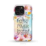 Bible verse phone cases: 2 Corinthians 12:9 My grace is sufficient for you phone case iPhone 15 Pro Max / Tough Case