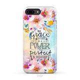 Bible verse phone cases: 2 Corinthians 12:9 My grace is sufficient for you phone case iPhone 8 Plus / Tough Case