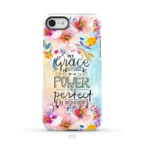 Bible verse phone cases: 2 Corinthians 12:9 My grace is sufficient for you phone case iPhone 8 / Tough Case