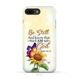 Bible Verse phone cases: Be still and know that I am God butterfly sunflower phone case iPhone 7 Plus / Tough Case