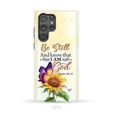 Bible Verse phone cases: Be still and know that I am God butterfly sunflower phone case Samsung Galaxy S22 Ultra