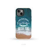 Bible verse phone cases: Isaiah 43:2 When you go through deep waters phone case iPhone 13 Mini / Tough Case