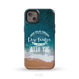Bible verse phone cases: Isaiah 43:2 When you go through deep waters phone case iPhone 14 Plus / Tough Case